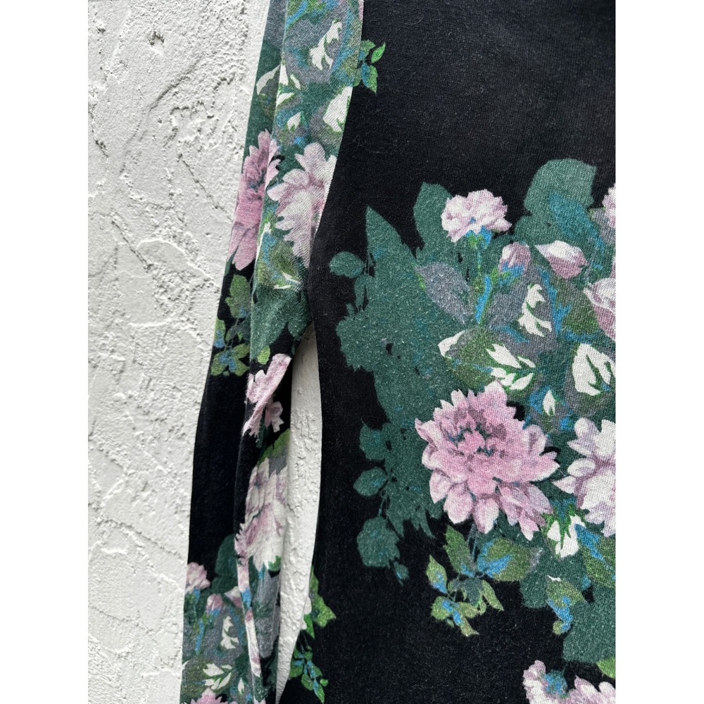 Club Monaco Floral Wool Blend Turtleneck Sweater Women Small Whimsigoth - Picture 2 of 6